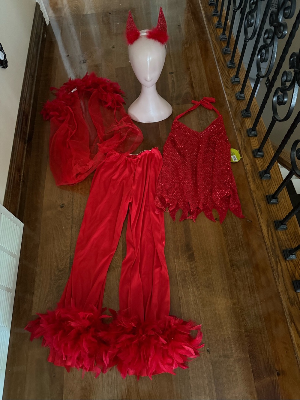 PMG Halloween adult sexy red sequin devil costume size XS